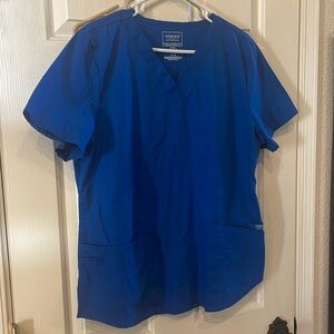 Lg blue scrub top